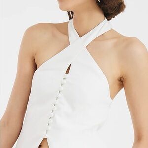 Elegant White Halter Top